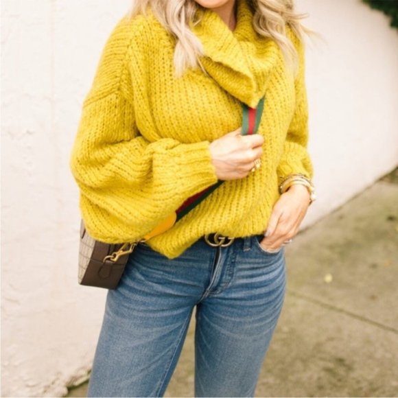 Anthropologie Mustard Yellow Turtleneck Sweater - Picture 3 of 11